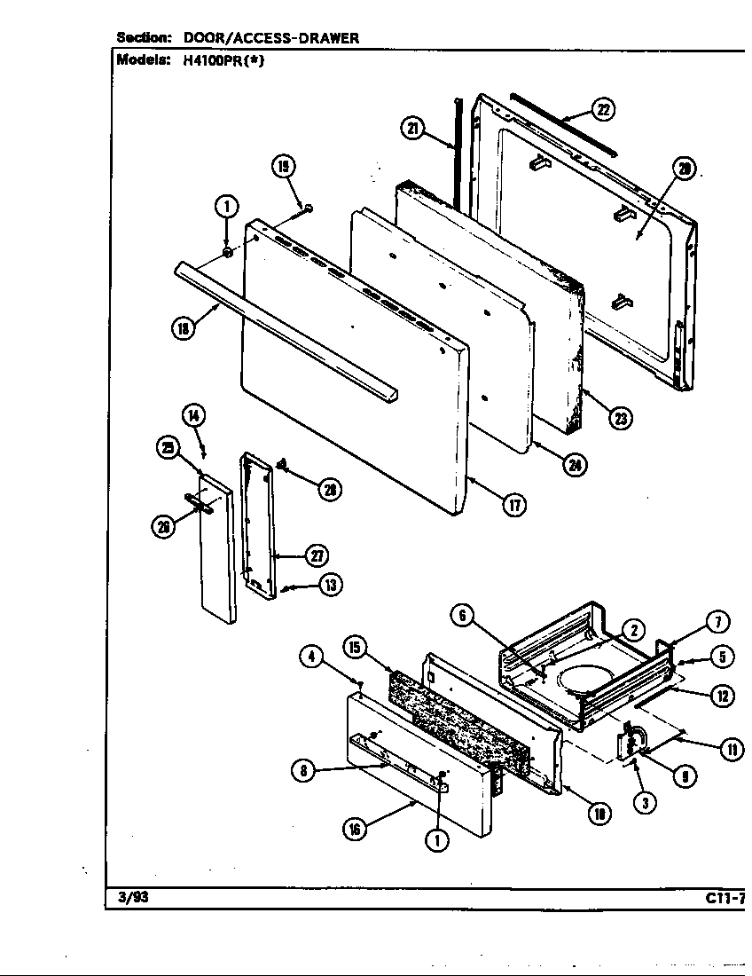 Hardwick H4100PRA door/drawer (h4100pr*) (h4100pra) (h4100prw) diagram