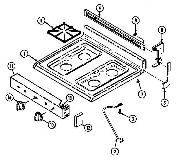 Hardwick H3231XUW top assembly diagram