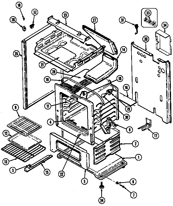 Hardwick H3231XUW oven diagram