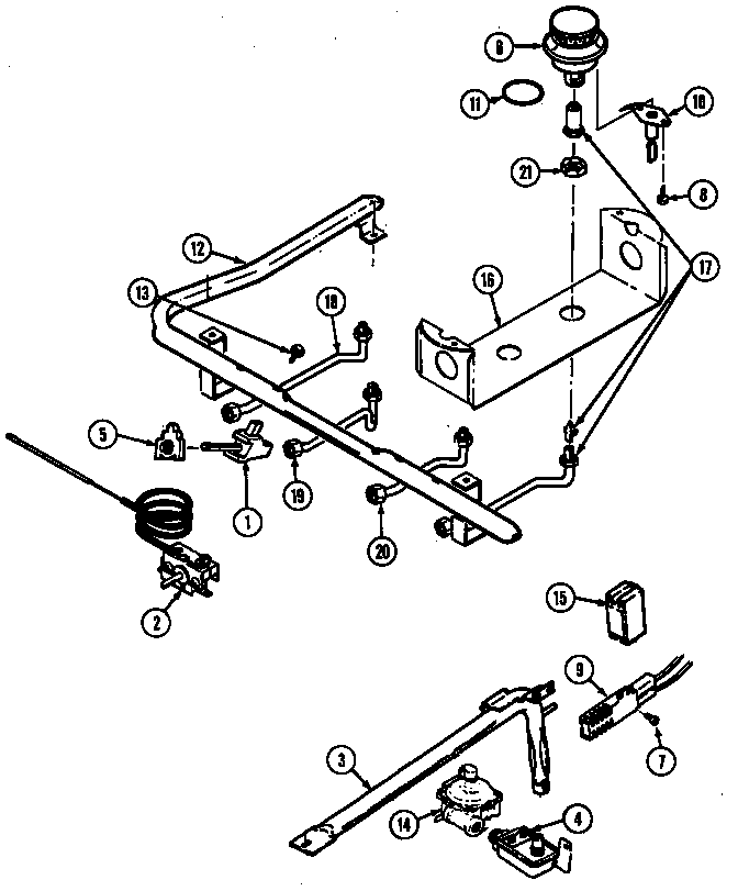 Hardwick H3177XUW gas controls diagram