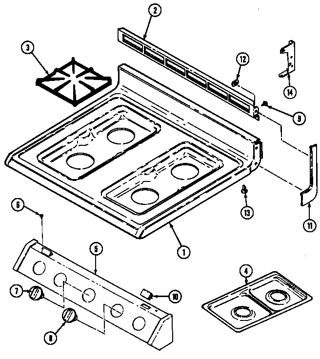 Hardwick H3277XUW top assembly diagram