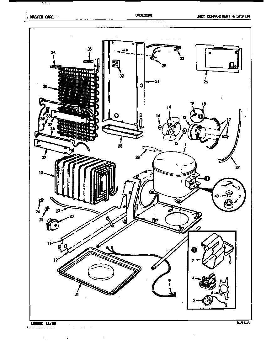 Crosley CNSI22M9/5M64B unit compartment & system diagram