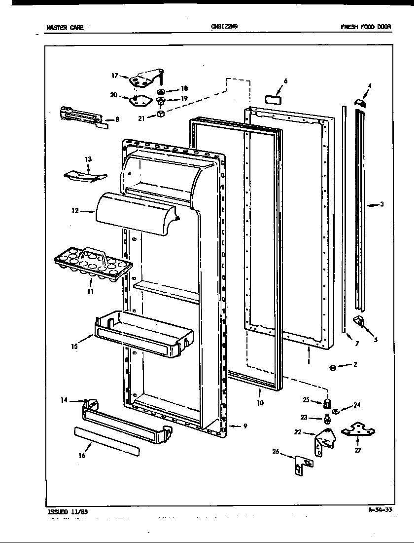Crosley CNSI22M9/5M64B fresh food door diagram