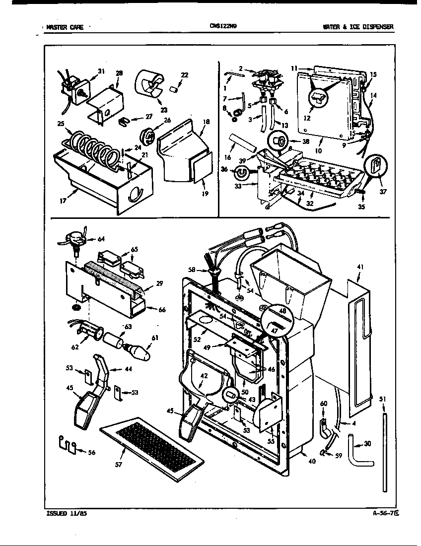 Crosley CNSI22M9/5M64B water & ice dispenser diagram