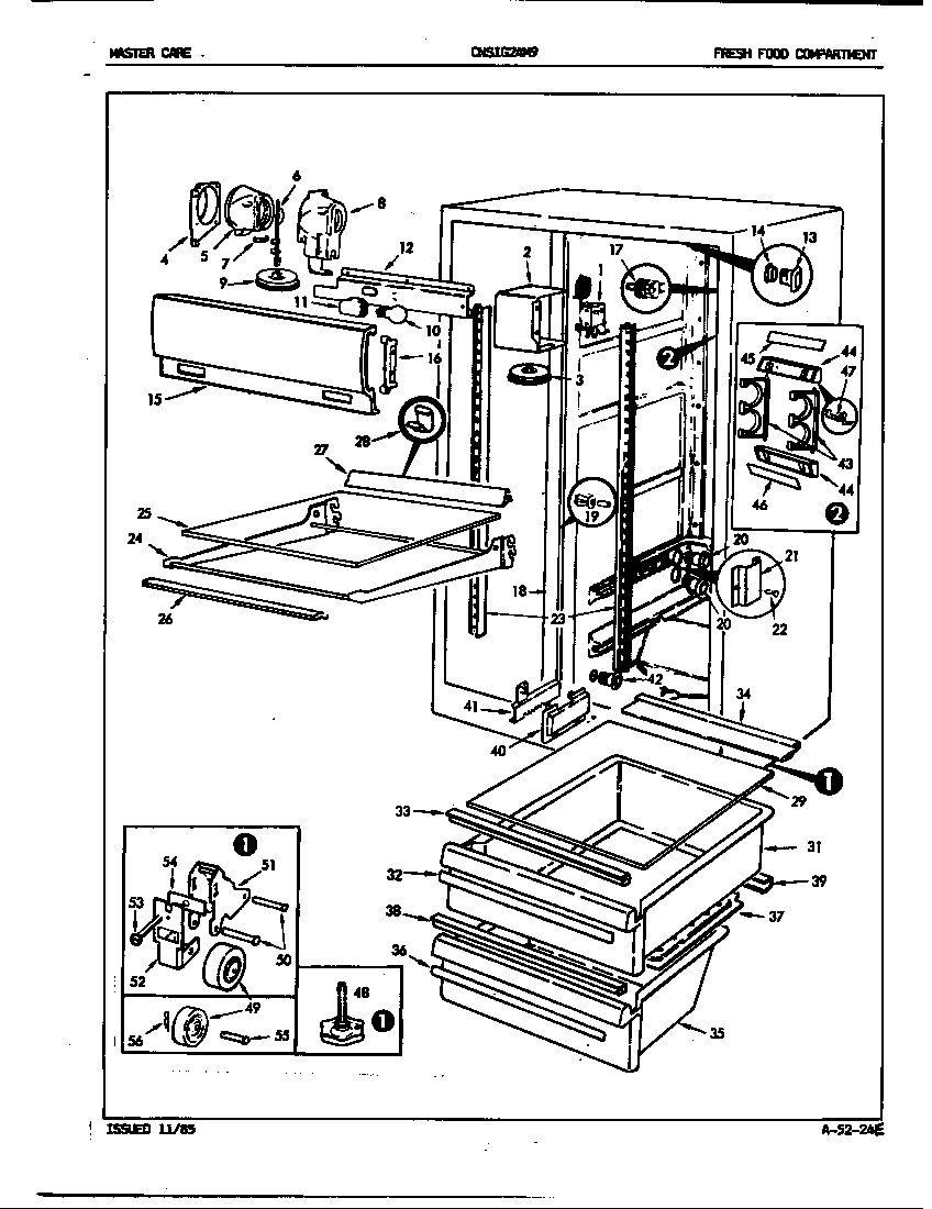 Crosley CNSIG24M9/5M65A fresh food compartment diagram
