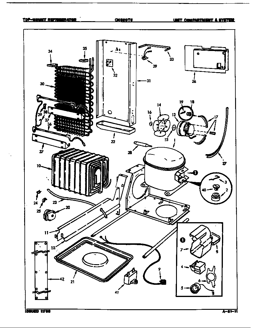 Crosley CNS20T6A/9R01A unit compartment & system diagram