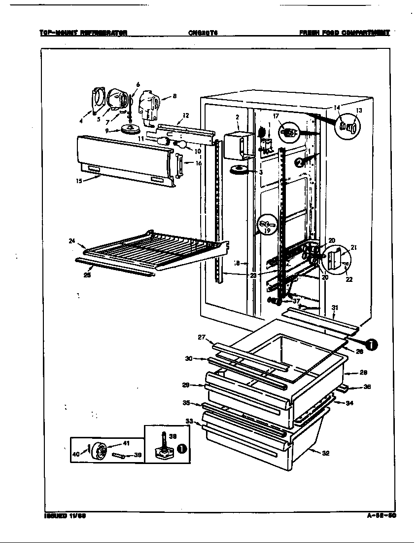 Crosley CNS20T6A/9R01A fresh food compartment diagram