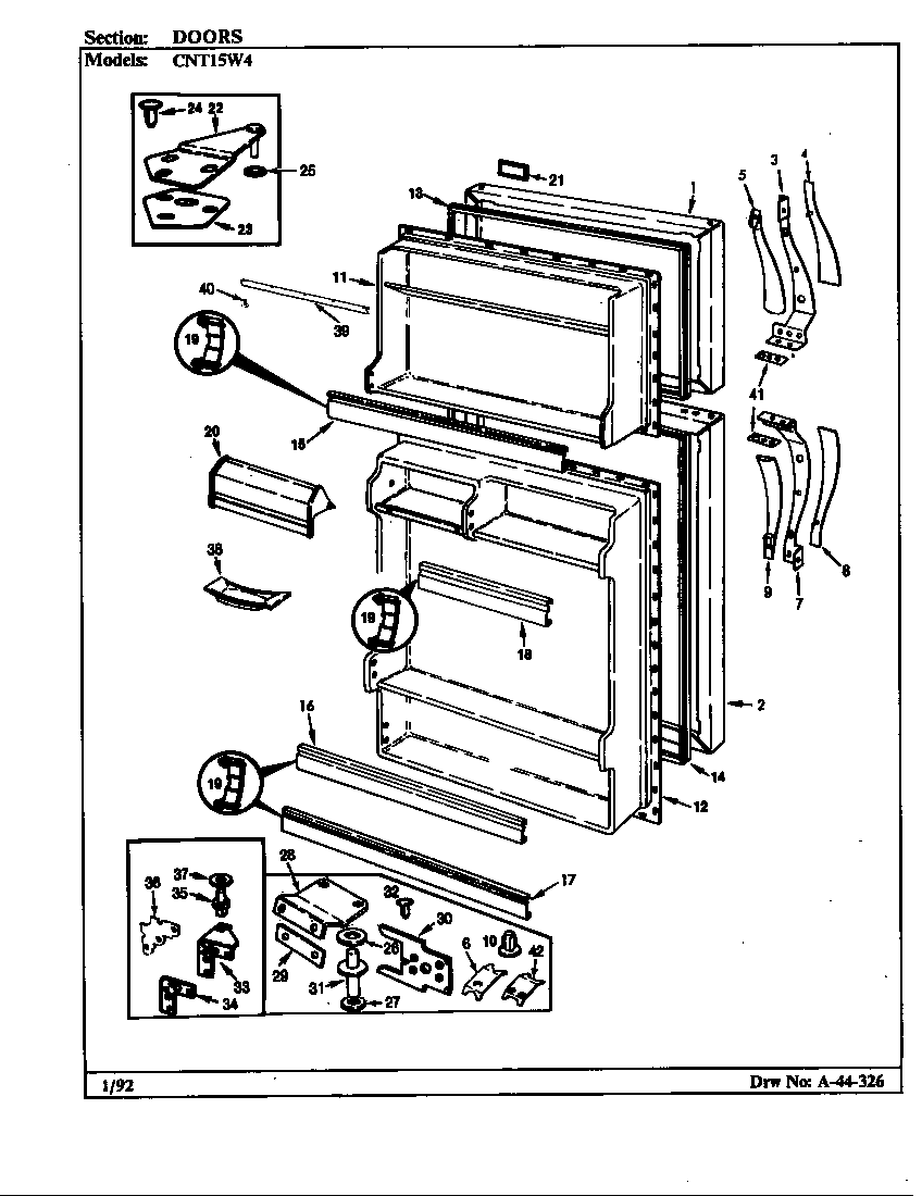 Crosley CNT15W4A/BC11A doors diagram