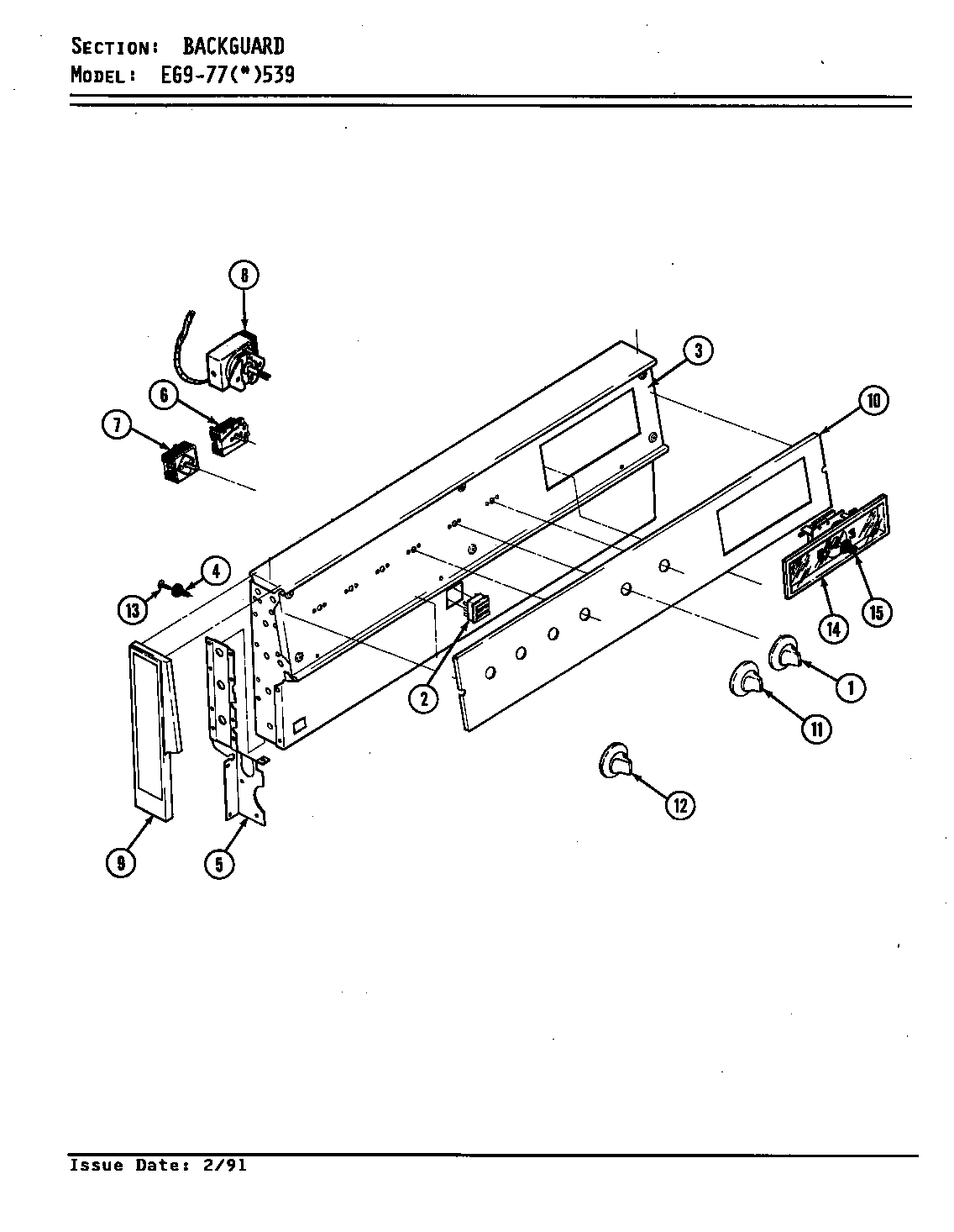 Hardwick EG9-77A539 control panel diagram