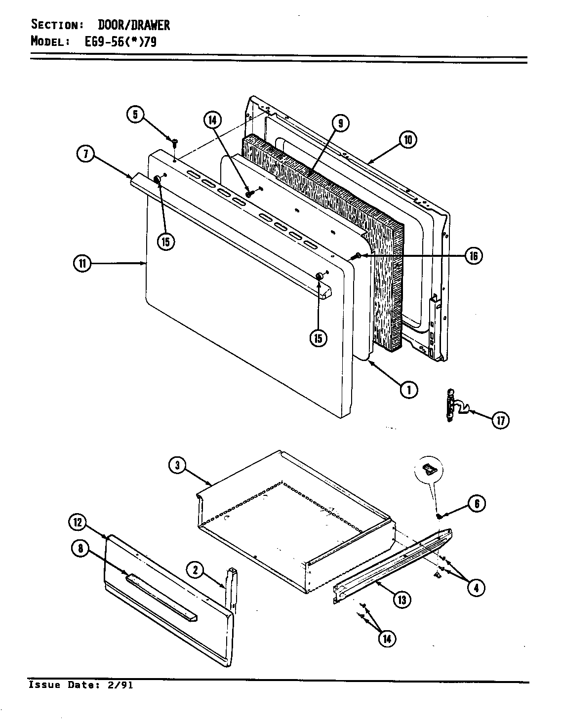 Hardwick EG9-56W79 door/drawer diagram