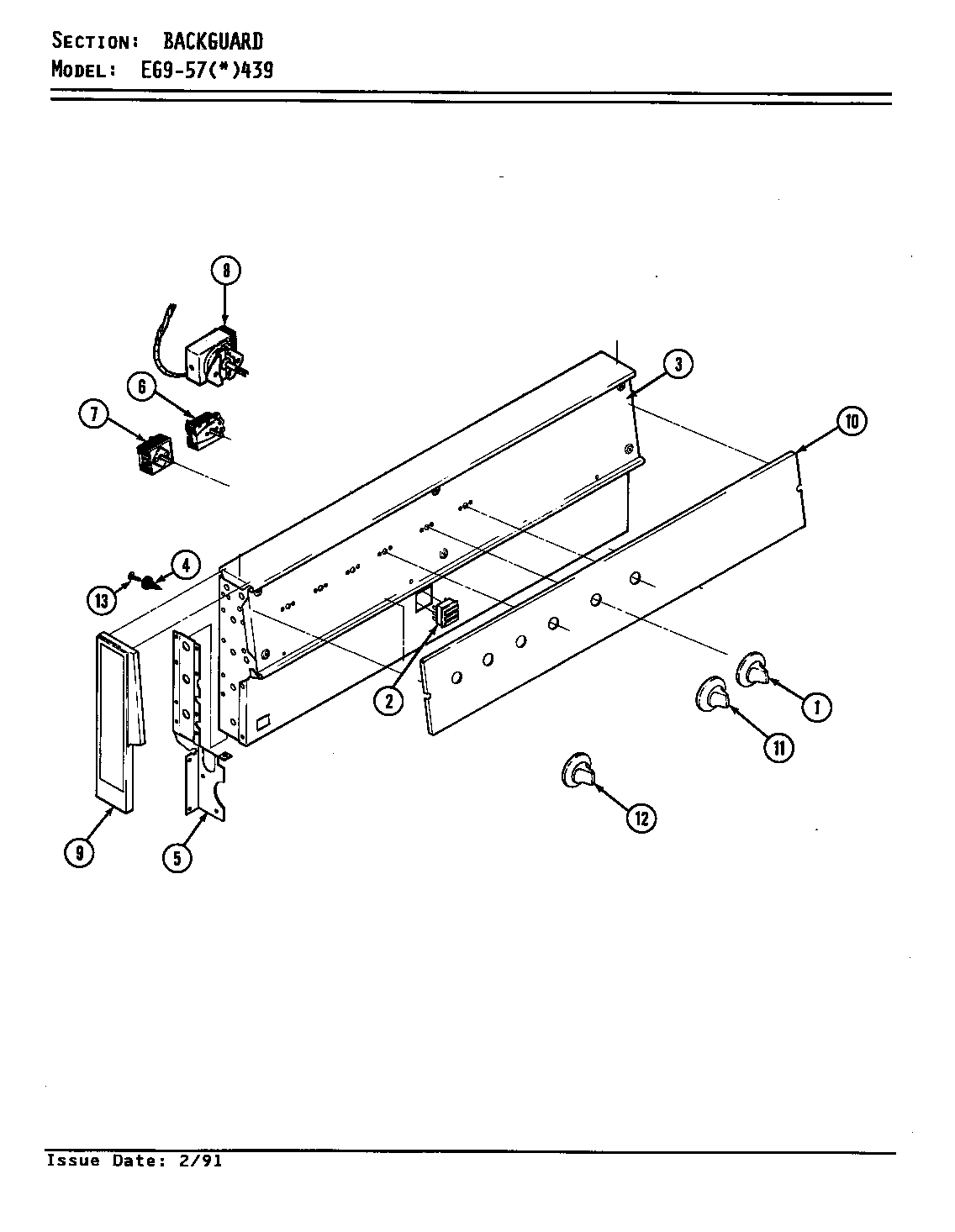 Hardwick EG9-57A439 control panel diagram