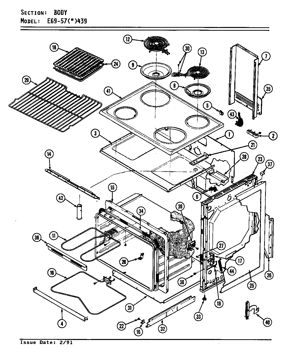 Hardwick EG9-57A439 body diagram