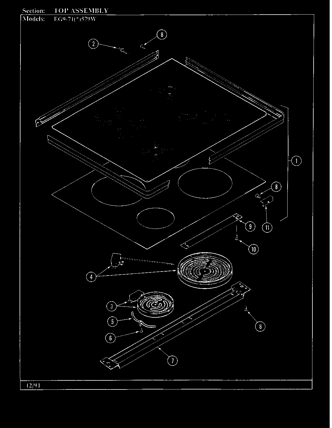 Hardwick EG9-71W579W top assembly diagram