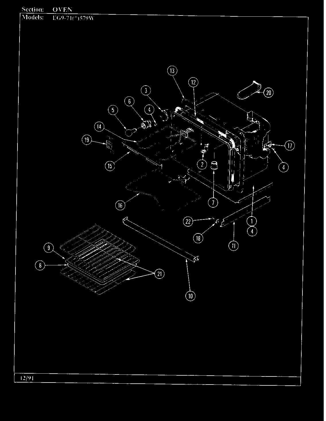 Hardwick EG9-71W579W oven diagram