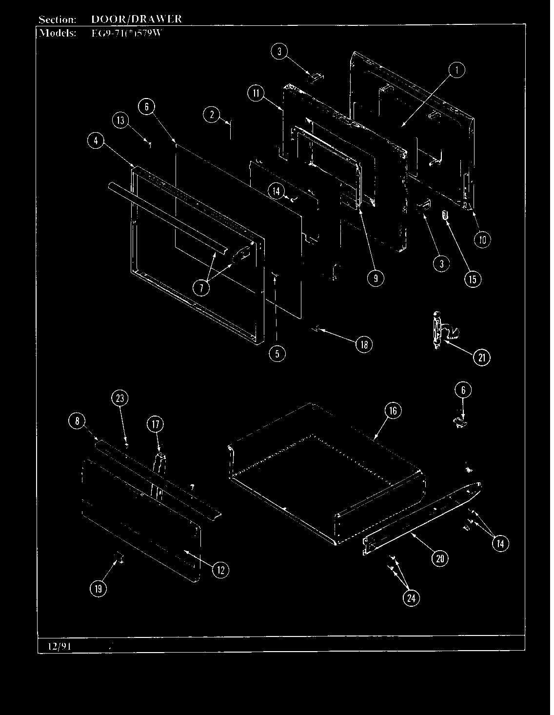 Hardwick EG9-71W579W door/drawer diagram
