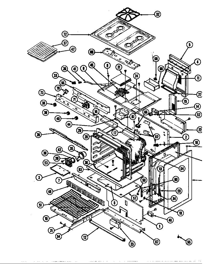 Magic Chef 34GA-92CK body diagram