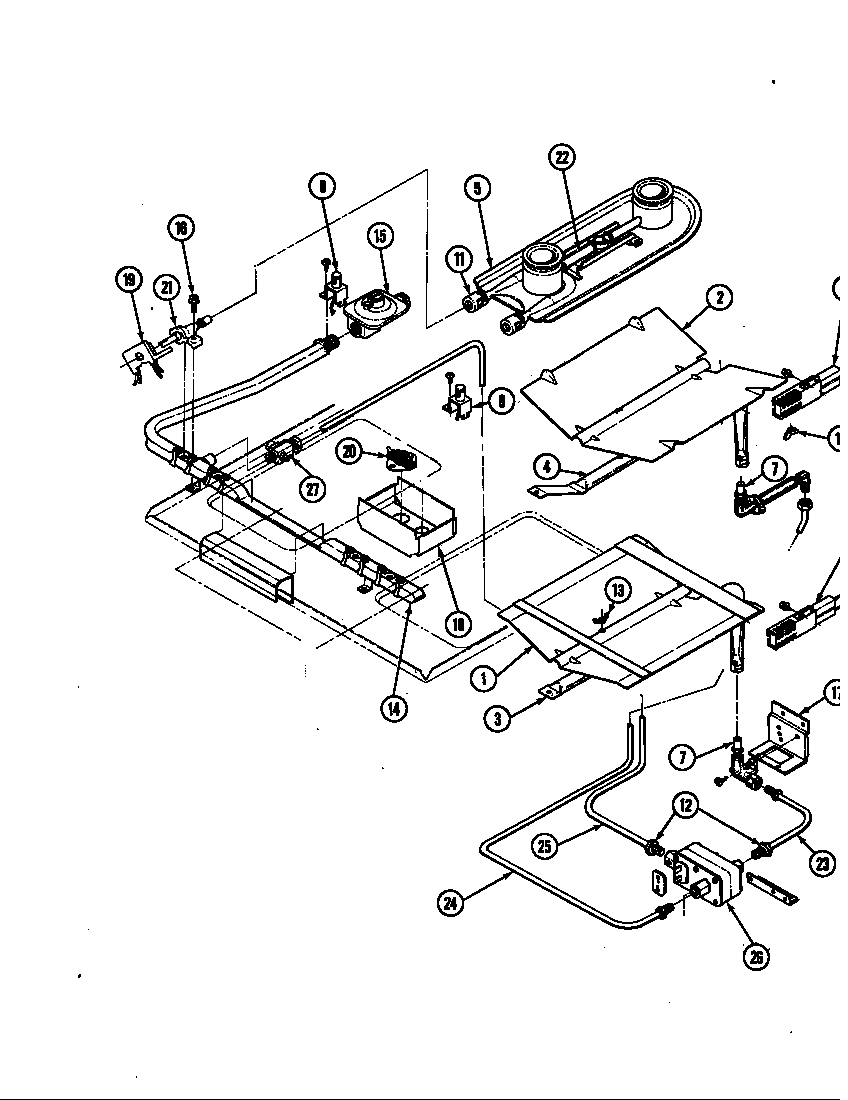 Magic Chef B34GA-92CKXW-ON gas controls diagram