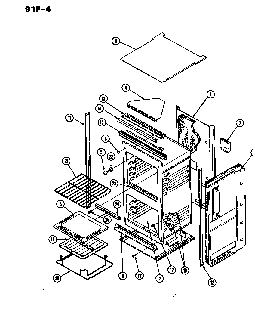 Magic Chef 91F-4KLW body diagram
