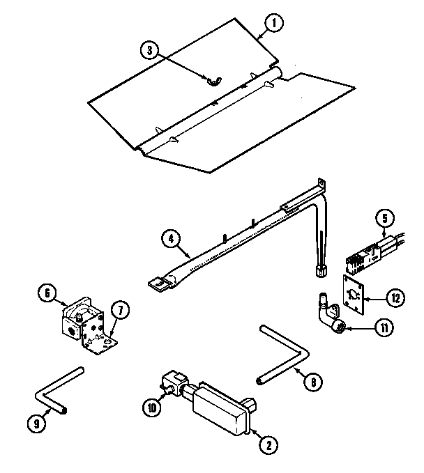 Magic Chef 91F-4KLW oven burner assembly diagram
