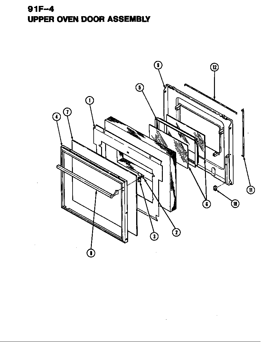 Magic Chef 91F-4KLW door (upper) (91f-4klw) (91fa-4klvw) diagram