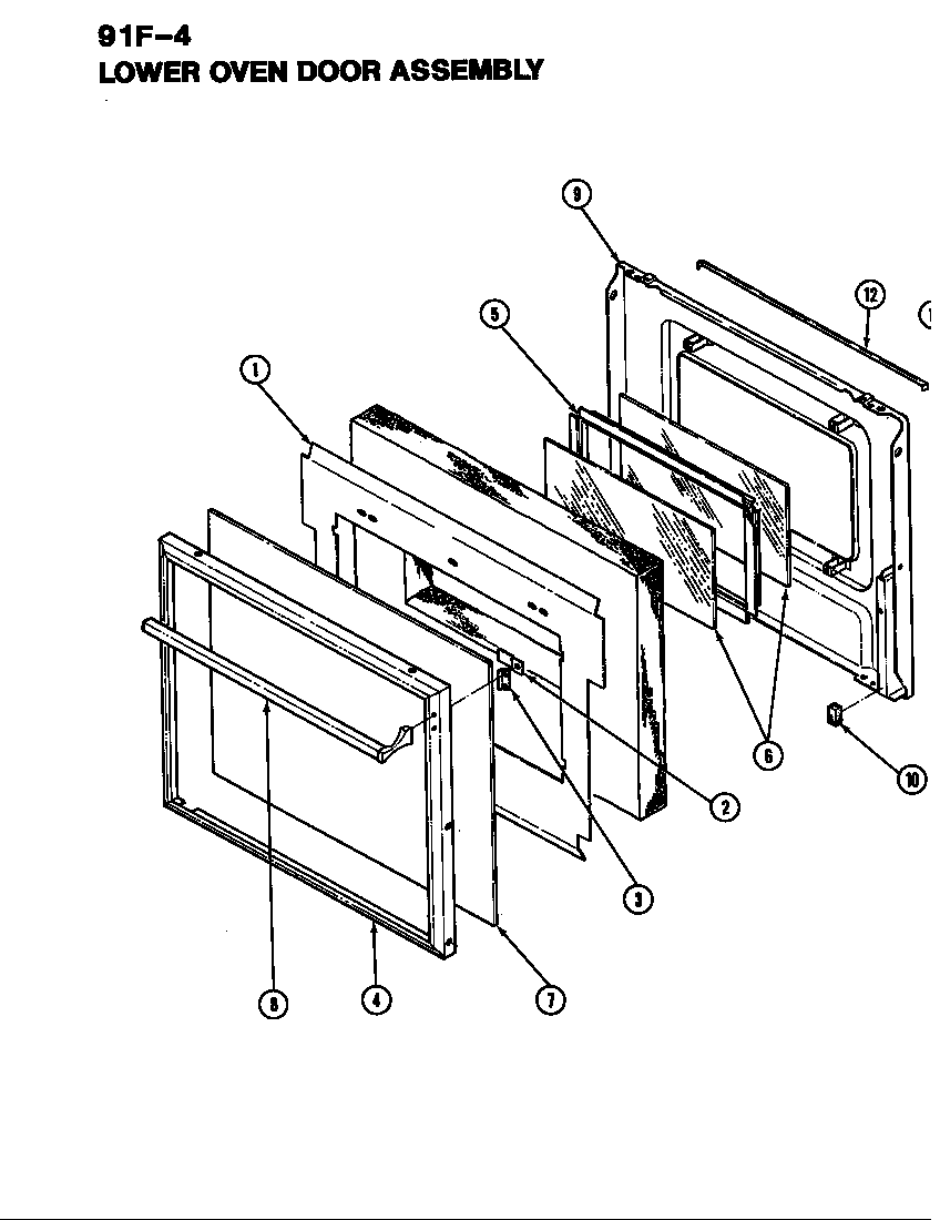 Magic Chef 91F-4KX door (lower) (91f-4kx) (91fa-4kx) diagram