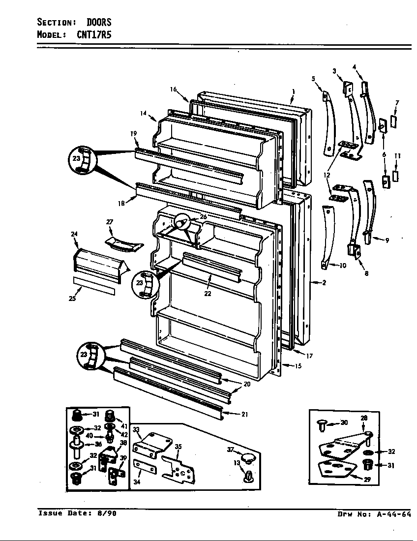 Crosley CNT17R5/7D63A doors diagram