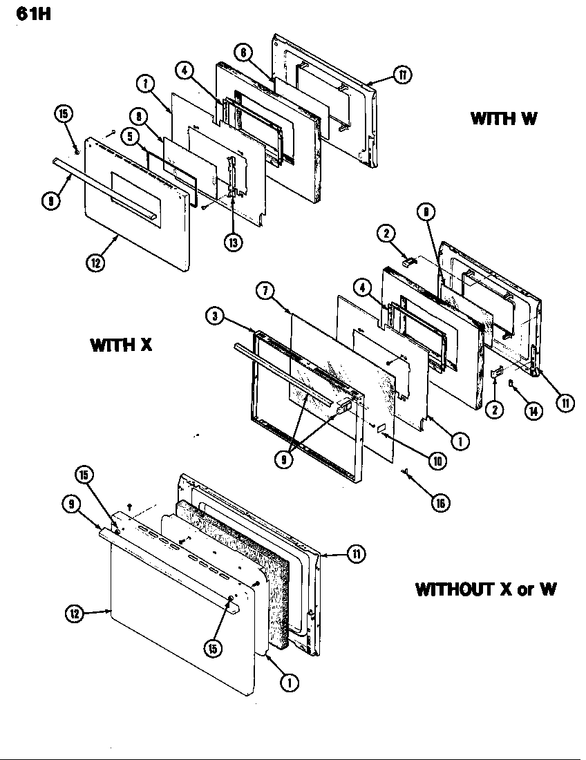 Magic Chef 61HA-1 door diagram
