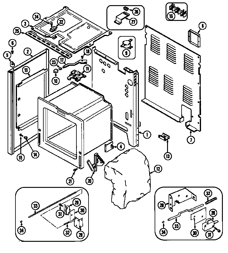 Maytag CRE9600ACL body diagram