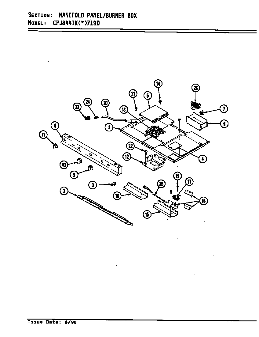 Hardwick CPJ8441KA719D manifold panel/burner box diagram