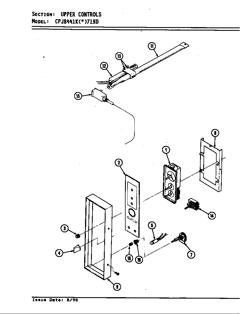 Hardwick CPJ8441KA719D upper controls diagram
