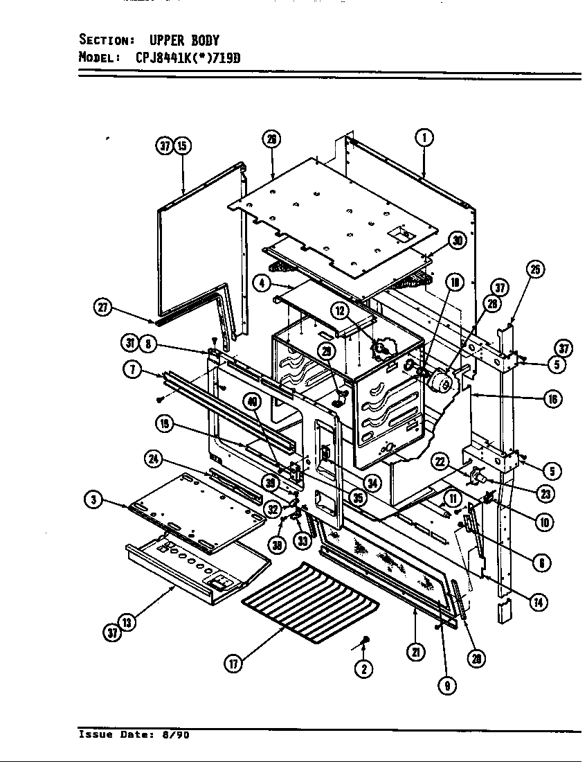 Hardwick CPJ8441KA719D upper body diagram