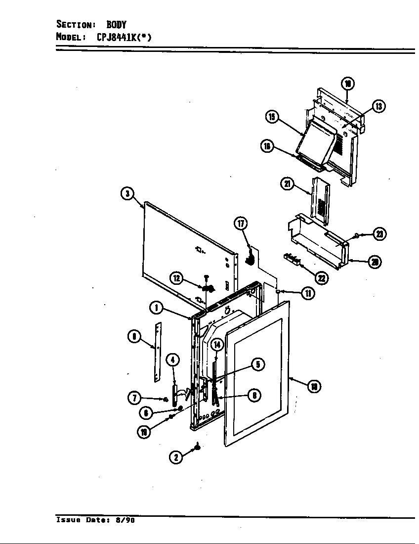 Hardwick CPJ8441KW919D body diagram
