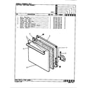 Magic Chef U11GA-1 oven door assembly diagram