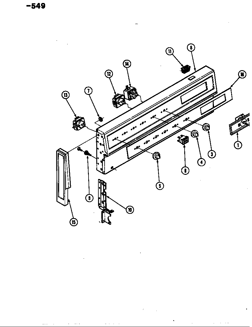 Hardwick EG971A549 control panel diagram