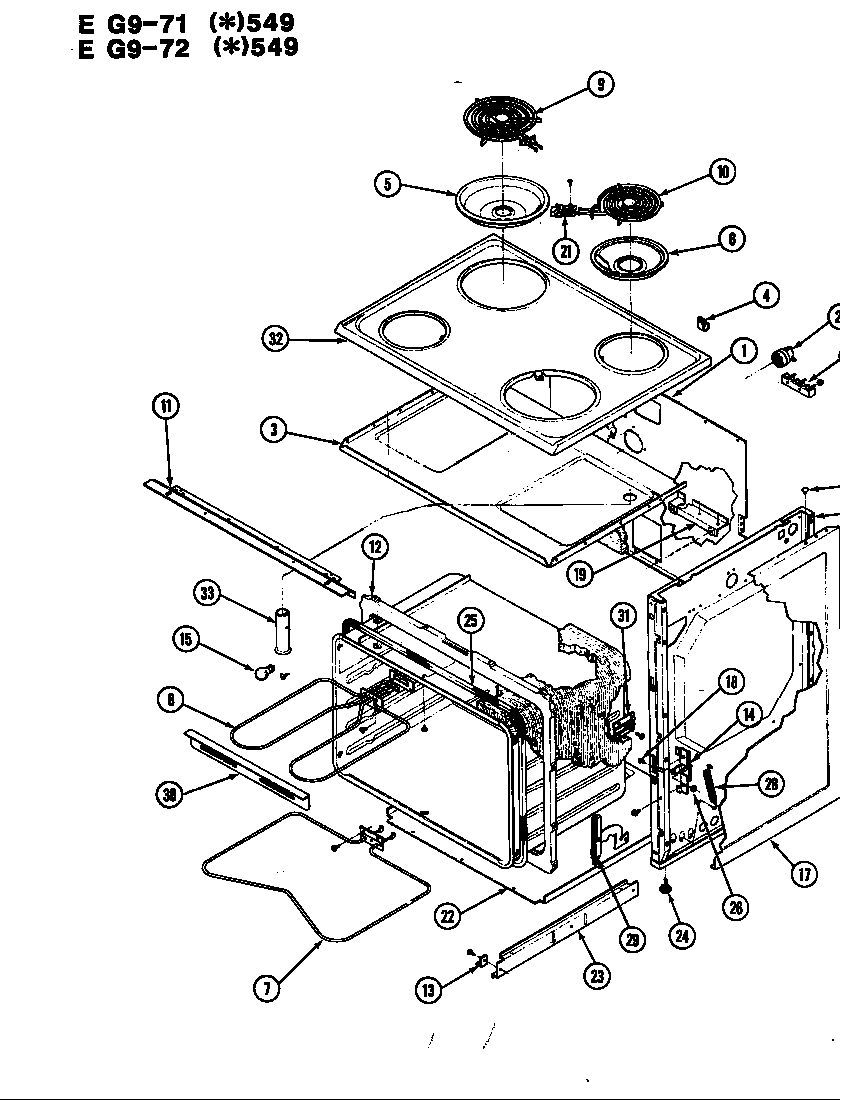 Hardwick EG971A549 body diagram