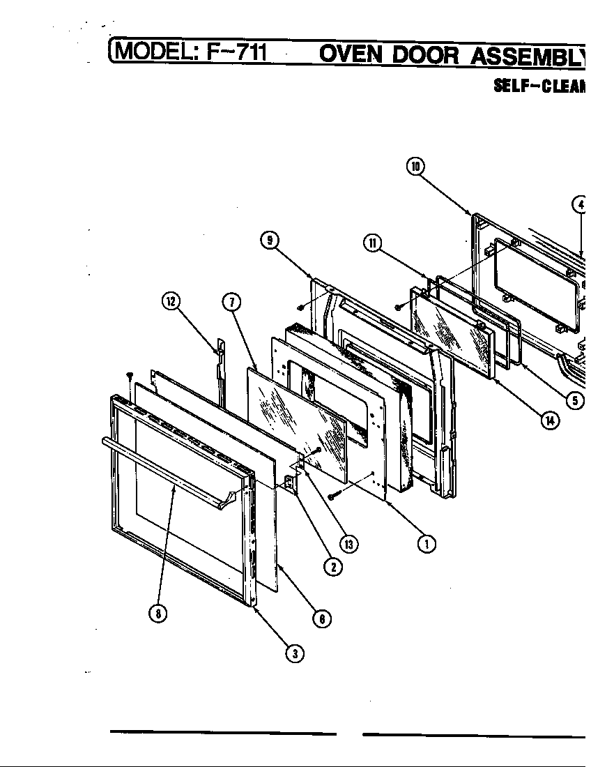 Hardwick EF7-11819R door assembly (self cleaning) diagram