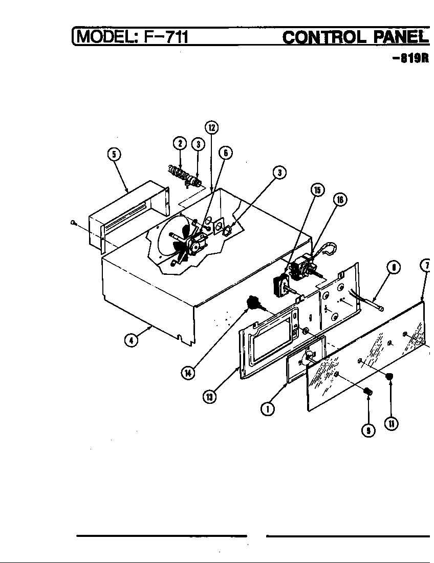 Hardwick EF7-11819R control panel (-819r) diagram