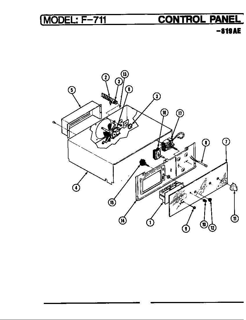 Hardwick EF7-11819R control panel (-819ae) diagram