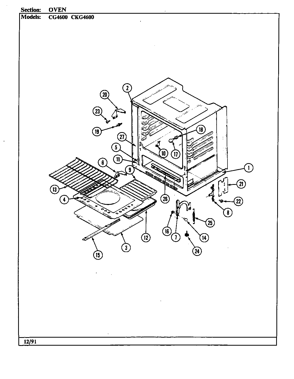 Hardwick CG4616MA429RG oven diagram