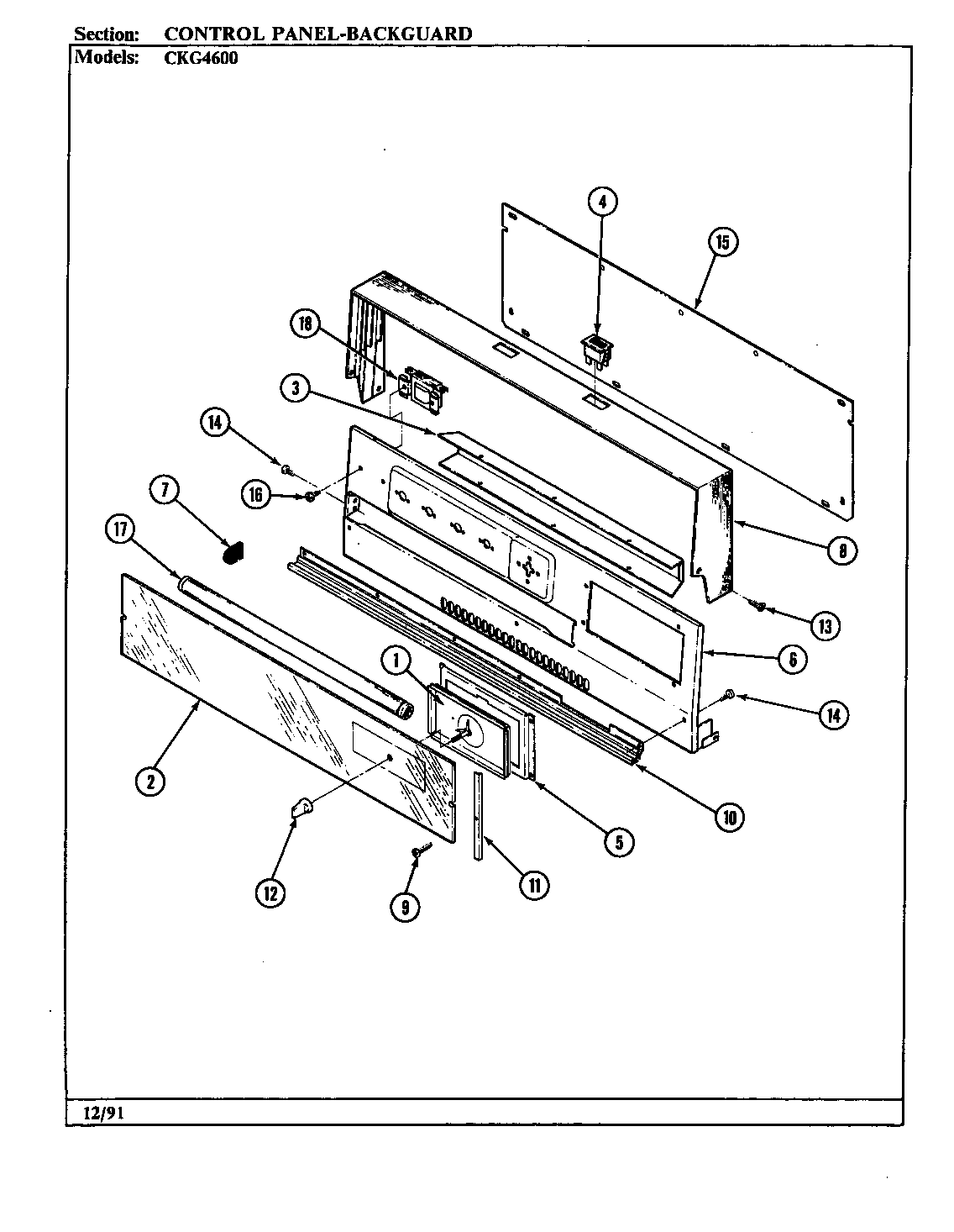 Hardwick CKG4642MA639RG control panel diagram