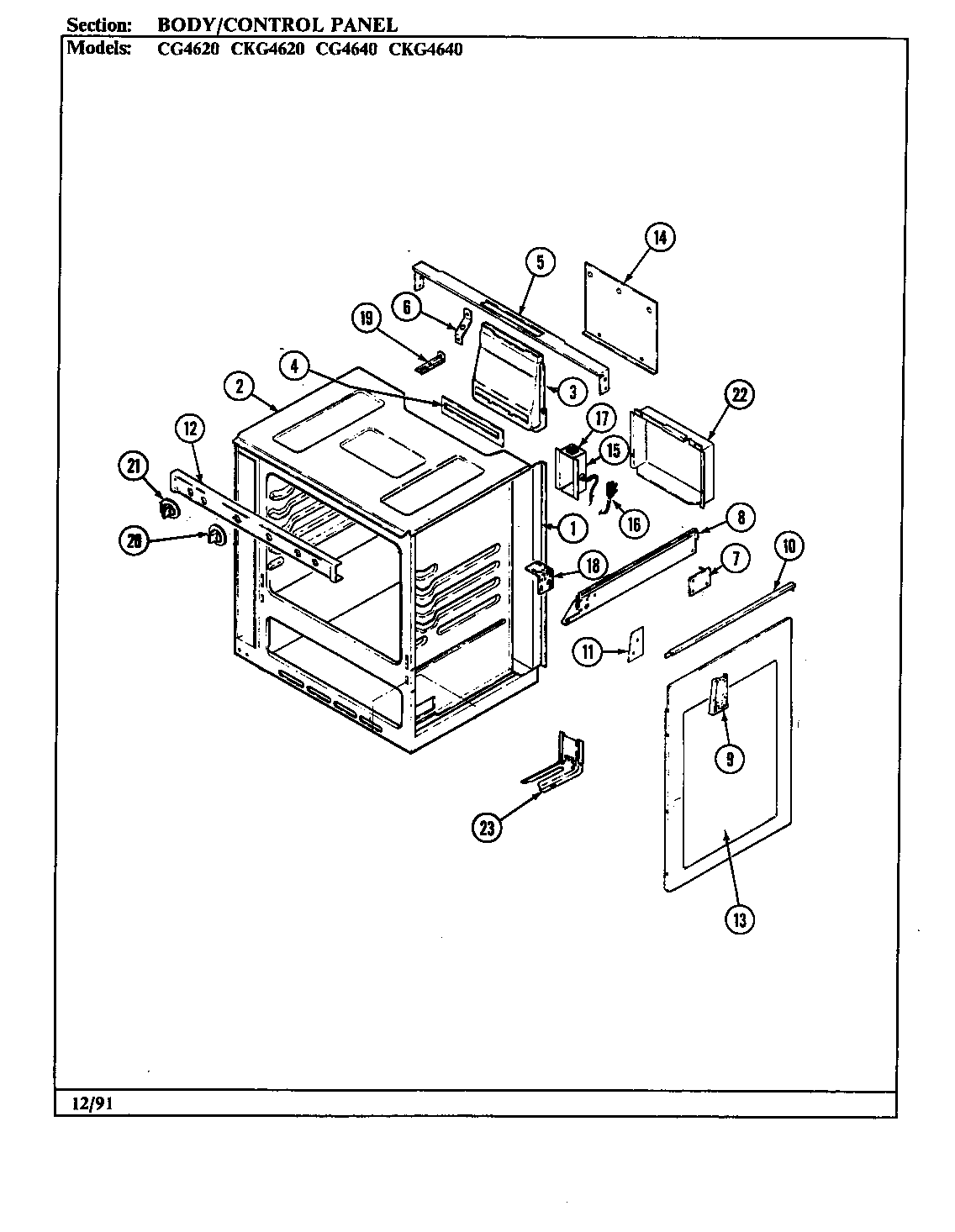 Hardwick CKG4642MA639RG body diagram