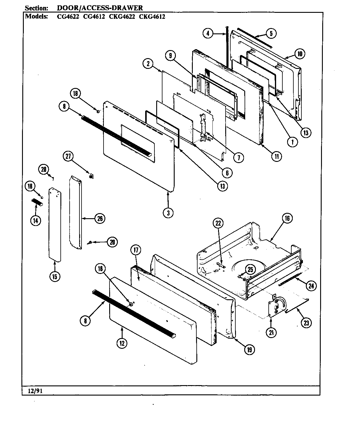 Hardwick CKG4642MA639RG door/drawer diagram