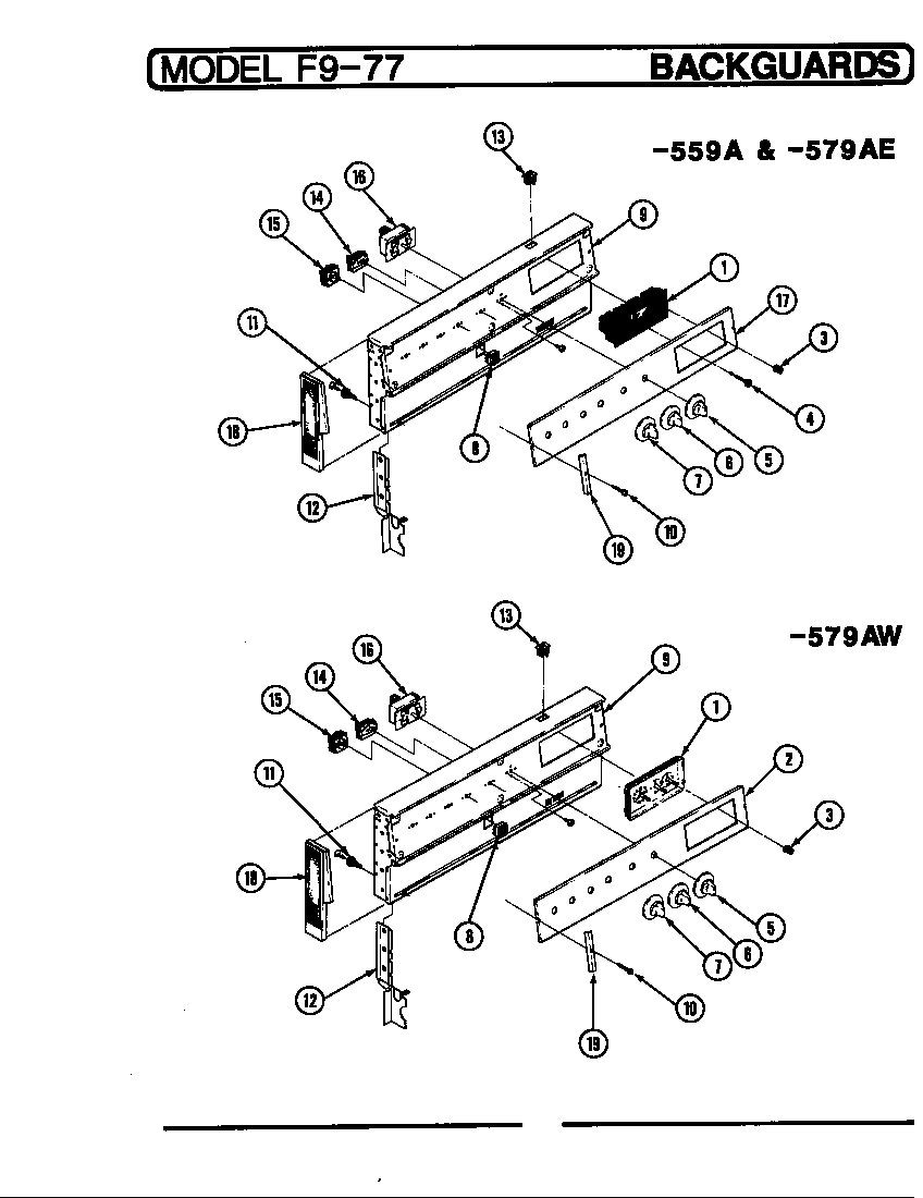 Hardwick EPF9-77A559A control panel diagram