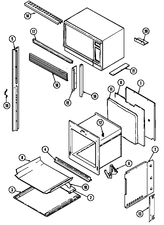 Magic Chef 9835XVB body diagram