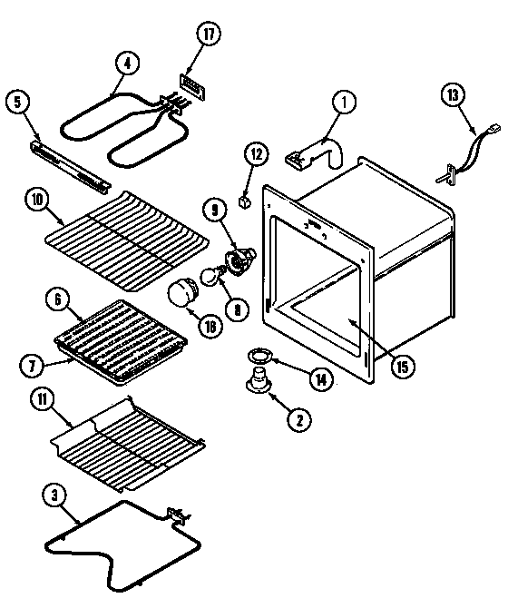 Magic Chef 9835XVB oven diagram
