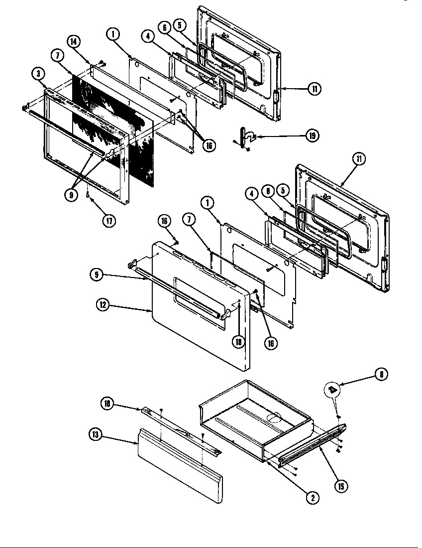 Magic Chef B35HA-2CX-ON door diagram