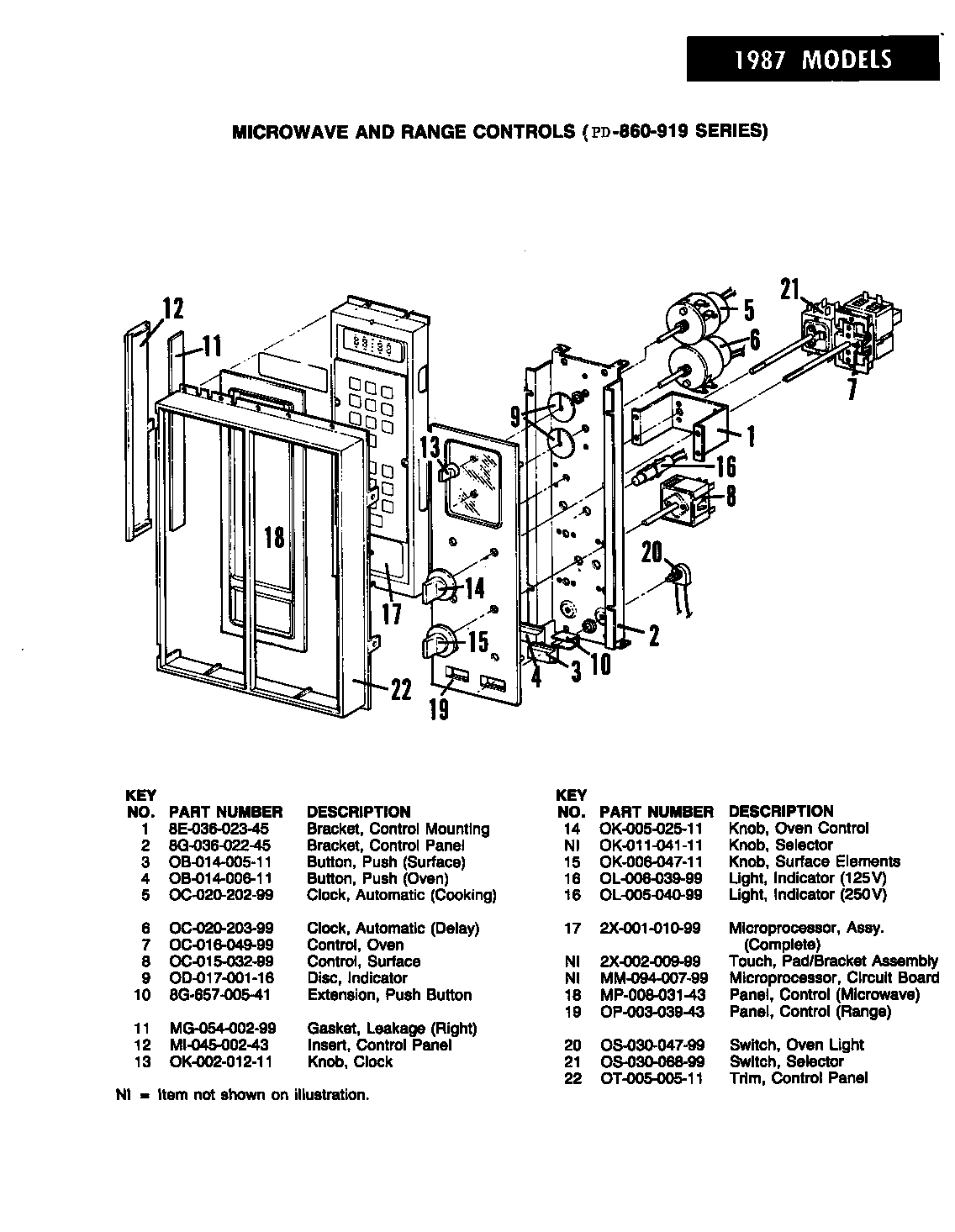 Hardwick EPD8-69KY919W microwave/oven controls diagram