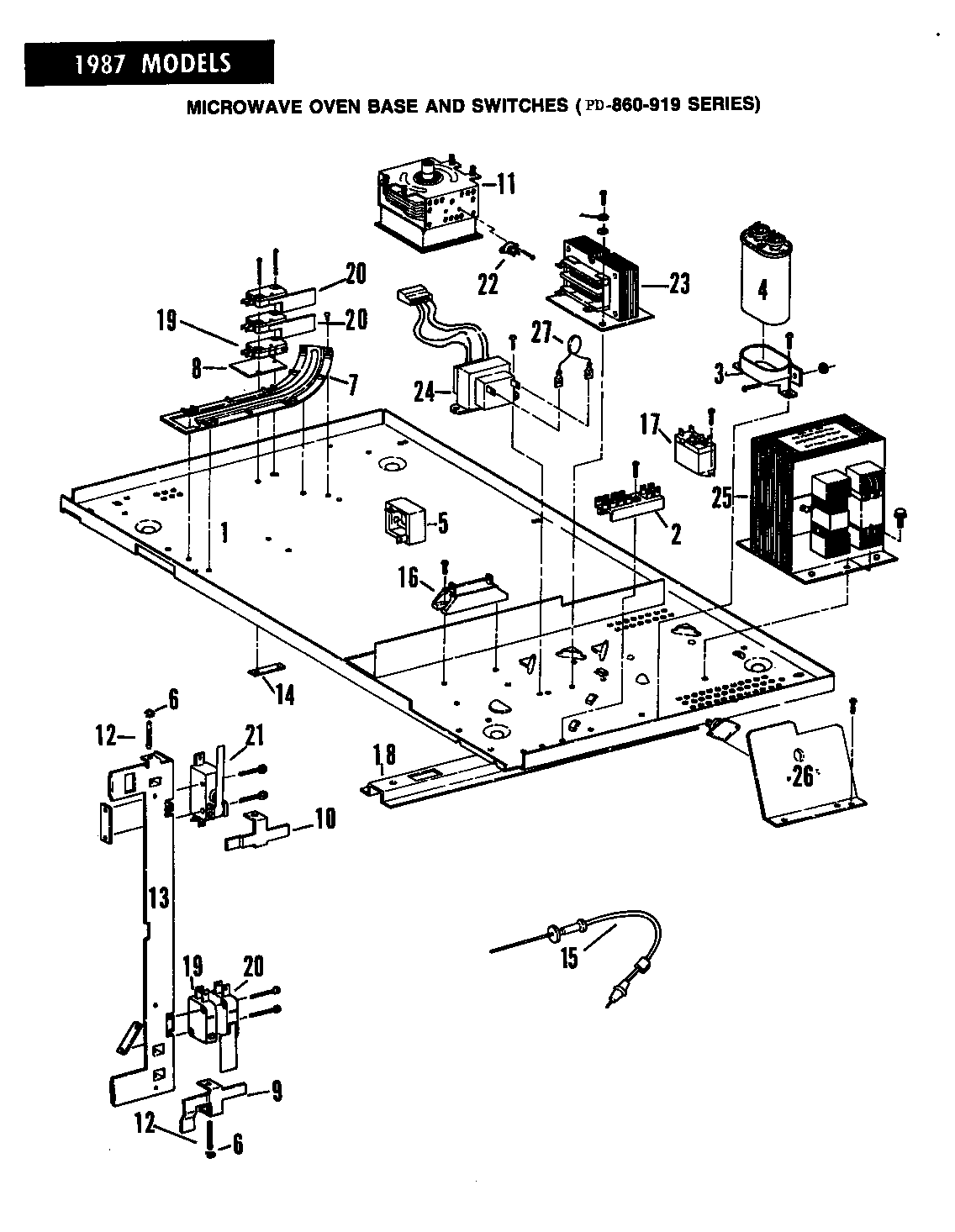 Hardwick EPD8-69KY919W base & components (microwave) diagram