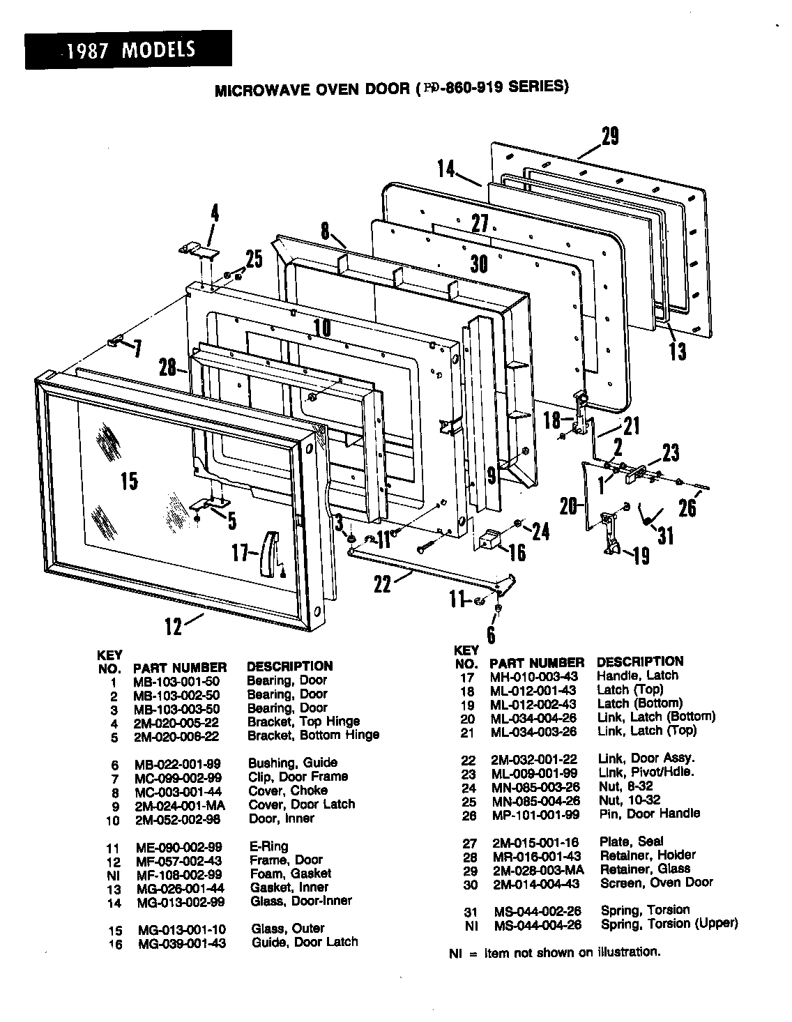 Hardwick EPD8-69KY919W door (microwave) diagram