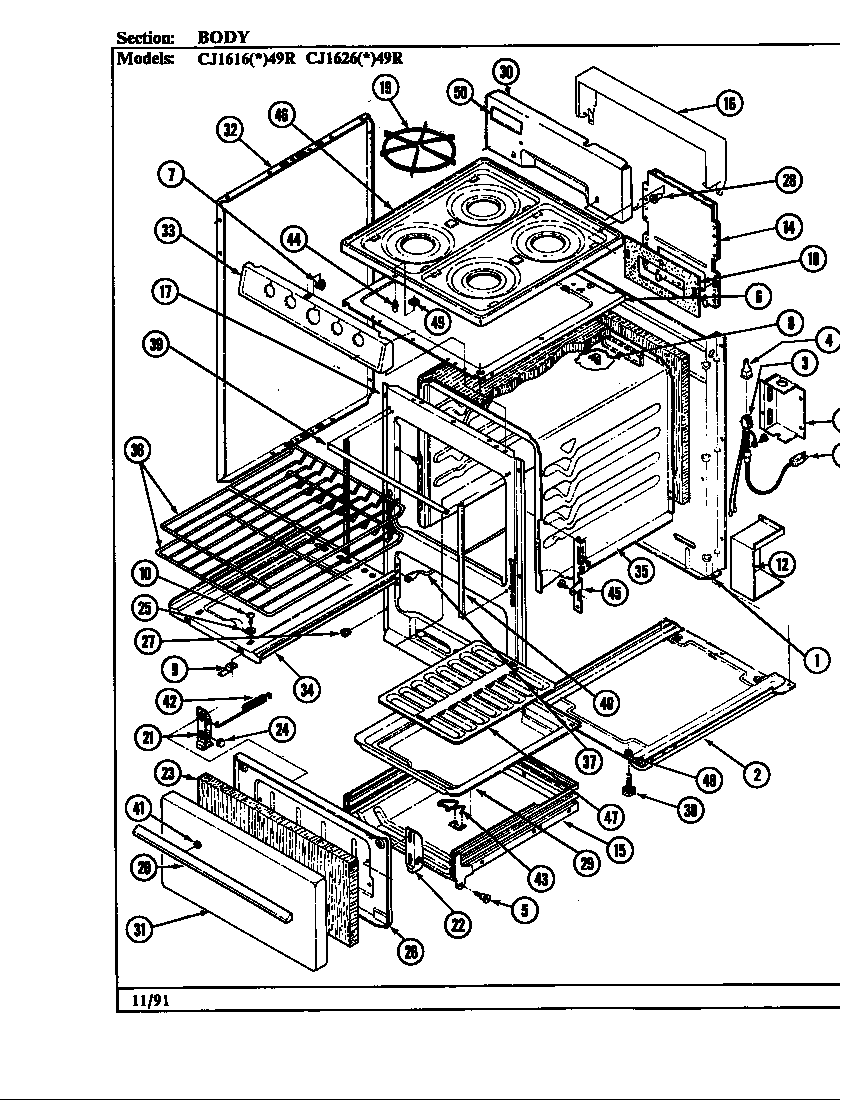 Hardwick CJ1616A49R body diagram